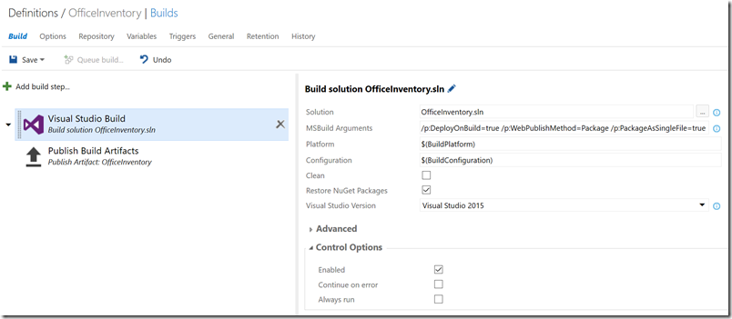 build-vs-settings